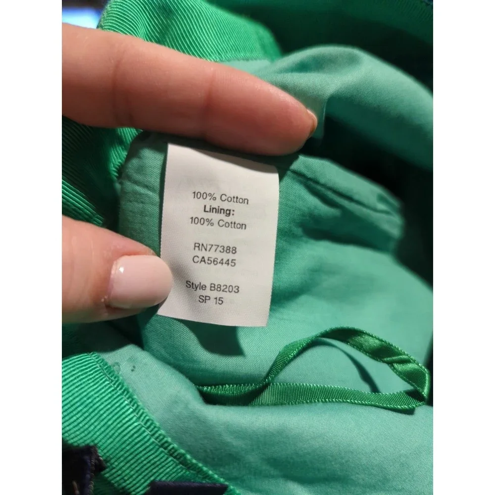 J. Crew Size 2 Green Pencil Skirt‎ with Blue Floral Print